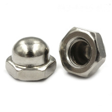 M10M16 Carbon Steel Nickel Plated Domed Acorn Cap Nut With Flange